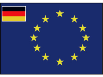 Marine Flag of the European Union with small flag of Germany