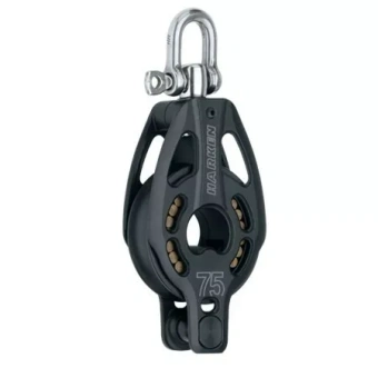 Harken 3232 - 75mm Black Magic 1-Sheave Aluminum Block Swivel, Becket