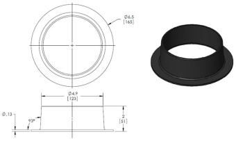 MSI HR5 5" Round ABS Plastic Duct Hose Ring