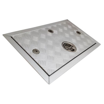 Pompanette N40127-01-001 - Rectangle Extruded Aluminum Tread Plate Access Hatch