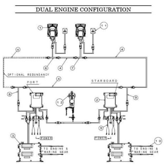 NHK MEC NM1001-00 - KE-4+ Single Lever Throttle Control, Outboard Style (PTT), Chrome