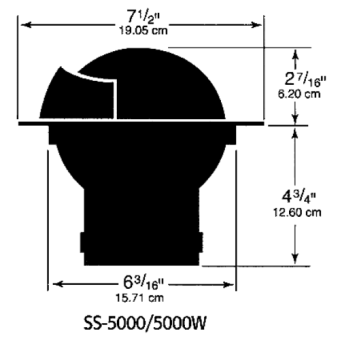 Ritchie Compass Model 'Supersport SS-5000' 12v, Flush Mount Compass, Dial Ø127mm/5°, Black