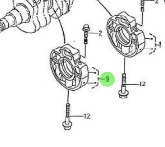 Nanni Diesel 970310430 - Main Bearing Case Assembly for 5.250TDI Engines