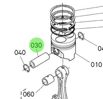 Bukh 16241-2131-0 - Piston Pin for EPA28 and EPA36 Engines