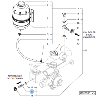 Vetus 08-00158 - Hose Pillar G 1/4 Round 16mm