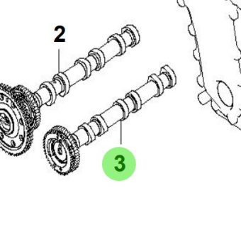 Bukh 24200-3A100 - Left-Hand Exhaust Camshaft Assembly for S270J Engines