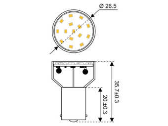 Talamex Super LED 15 10-30V BA15S 2700K