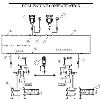 NHK MEC NM1051-00 - KE-4+ Single Lever Twin Throttle Control, Outboard Style (PTT), Chrome
