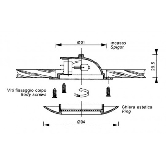 Foresti & Suardi Brass Recessed Spotlight Sextans L