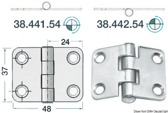 Osculati 38.442.54 - Hinge Reversed Pin 48x37 mm