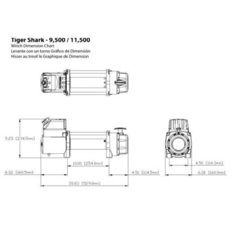 Superwinch Tiger Shark 9500 Electric Winch - 4309kg - 12V - Synthetic Cable