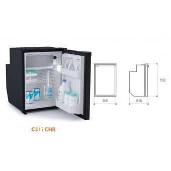 Vitrifrigo 0400-0569 - Black Refrigerator C62I CHR