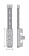 Antal 602.313 - Aluminum 'Automatic' T-Track (40x8) For Slider, Cut Out Ø=8mm, Hole Spacing 50mm