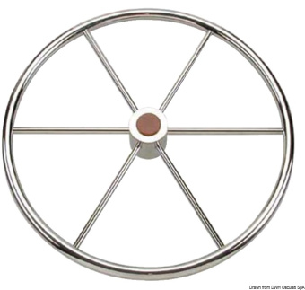 Osculati 45.164.75 - Polished Stainless Steel 6-Spoke Steering Wheel 700 mm