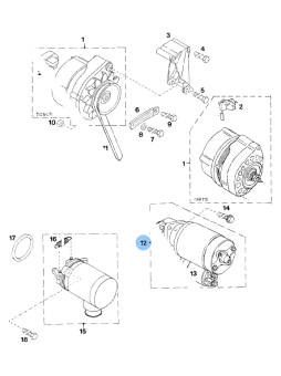 Vetus STM8651 - Starter 12V-2.7kW 2P Iskra D(T)4.29