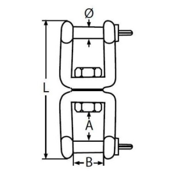 Euromarine Double Shackle Swivel A4 Ø13mm