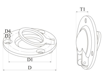 Talamex Flush Lifting Pull Round 50mm
