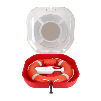 GFE Life Buoy Cabinet Closed 30"-75cm with Instruction Sticker NL/EN and Reflective Sticker Set White