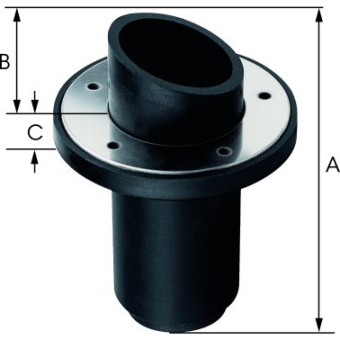 Plastimo 48919 - Transom Exhaust Connection ØInt. 39mm