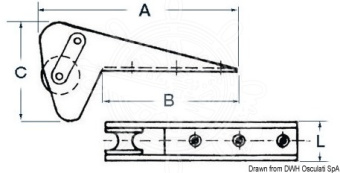 Osculati 01.341.97 - Anchor Bow Roller self-locking for Anchor "Bruce/Trefoil" max 30 kg