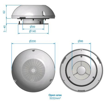 Roca 487200 - Plastic Ventilator Diameter 200mm