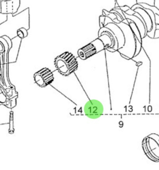 Nanni Diesel 970310861 - Crankshaft Gear for 4.330TDI and 4.340TDI Engines