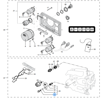 Vetus STM7582 - Hollow Bolt M10x1, Long Version