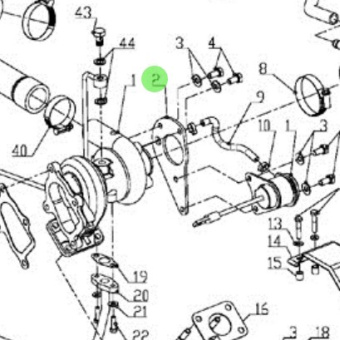Nanni Diesel 95203075 - Turbo Exhaust Mixer Bracket for N4 Series Engines