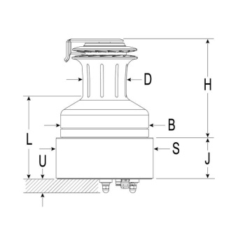 Andersen RA2046015100 46ST Winch FS Compact Above Deck 12V