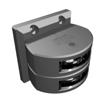Lopolight 301-106ST - Navigation Light 3NM 135° White, Double Stern, Silver Anodized