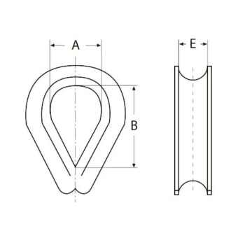 Belship 780112V - Stainless Steel Heavy Duty Thimble 12mm Blister