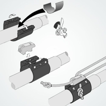 Clamcleat CL105 Boom Clamp for CL244 Cleat, 30–33 mm Tubes