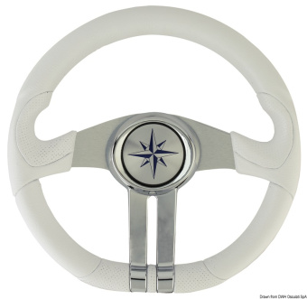 Osculati 45.158.31 - Baltic White Steering Wheel Silver/Chrome Spokes