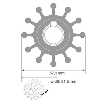Johnson Pump 09-801B - Neoprene Impeller Service Kit for F5 Pumps