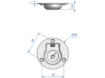 Round ⌀50 mm Latch Hatch Handle ROCA