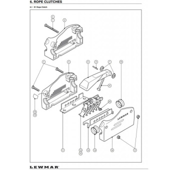 Lewmar 25002295 - D1 Rope Clutch SBC Centre Cheek
