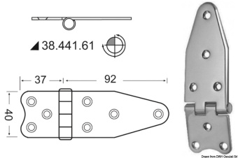 Osculati 38.441.61 - Hinges 2 mm Thickness