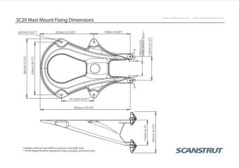 Scanstrut SC20 Mast Bracket for Radar Large