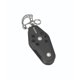 Barton N12440 - Fiddle Block Snap Shackle Size 2 30/45mm – Ball Bearing, Ø30/45mm Sheaves, Max Rope 8mm