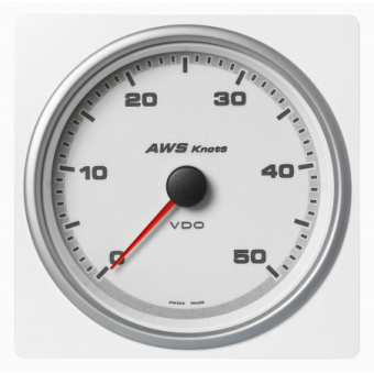 VDO A2C1338940001 - AcquaLink - 110mm White Speedometer Wind 50Kn - 12-24V