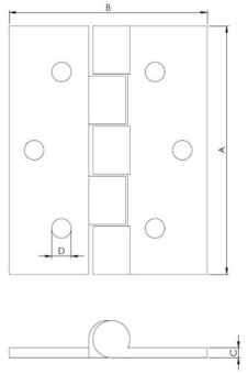 Hollex Hinge 63.5x50.5mm