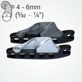 Clamcleat CL827-18 Aero Cleats with CL218 Mk1 Side-Entry Port for 4–6 mm Rope
