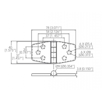 Marine Town Hinge With Cover 76x37 mm