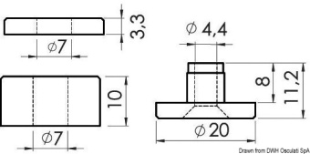 Osculati 37.350.01 - Glass Stop Spacer White Packaging Containing N. 100 pcs