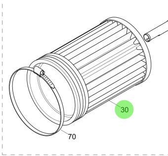 Steyr 2178992-1 - Air Filter DI=101 for MO256H45, MO256K43, and MO166M28 Engines