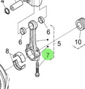 Nanni Diesel 970314831 - Connecting Rod Bolt for N4 Series Engines