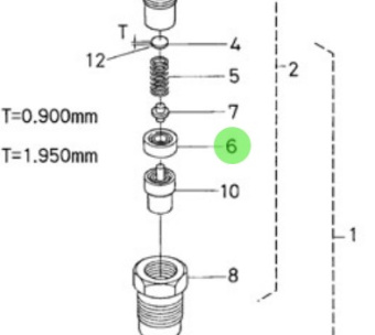 Nanni Diesel 970142173 - Injector Nozzle Spacer for HE and N Series Engines