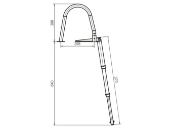 Talamex Swim Ladder Telescopic And Fold Up Including Handgrips Stainless Steel 3 Step