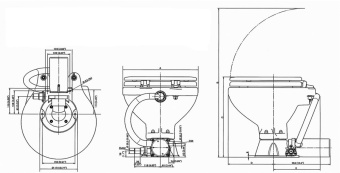 Allpa Aquat Standard Electric Toilet, 12v/13a, Comfort China Bowl With Control Panel