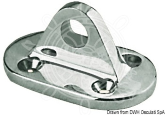 Osculati AISI 316 Stainless Steel Lifeline Base Plate – Deck Mount, 10 mm Eye